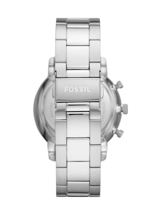 Fossil Neutra Ανδρικό Ρολόι 44mm Χρονογράφος Μπαταρίας με Ασημί Μεταλλικό Μπρασελέ