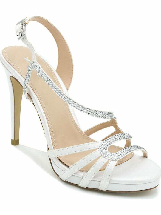 Sandalen mit Strass Weiß