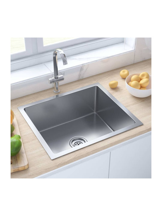 vidaXL Drop-In Spüle Inox Satiniert B51xT44cm Silber