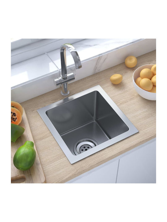 vidaXL Drop-In Sink Inox Satin W30xD30cm Silver
