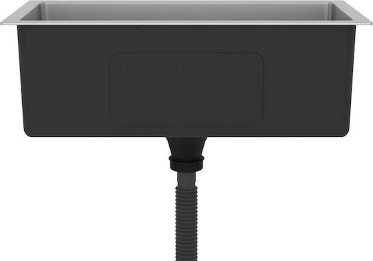 vidaXL Ένθετος Νεροχύτης Inox Σατινέ Μ60xΠ30cm Ασημί