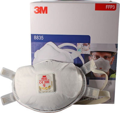 3M Protective Mask FFP3 with Valve White 5pcs