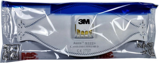 3M Aura 9322+ Protective Mask FFP2 with Valve White 1pcs