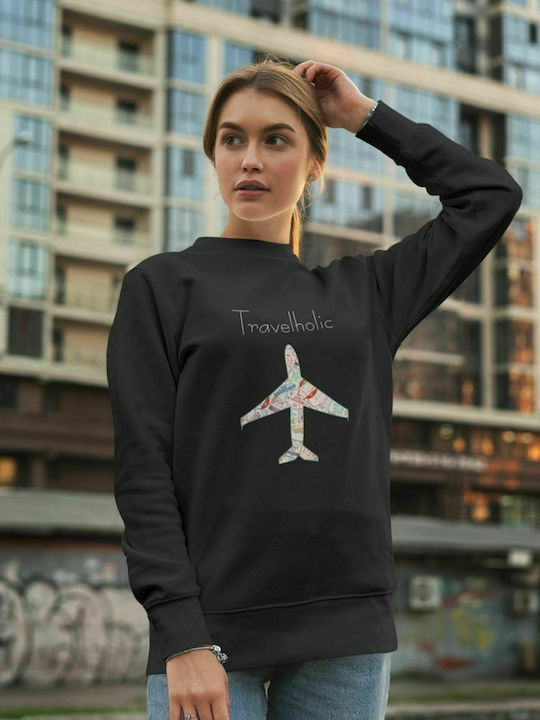 Travelholic w Sweatshirt - WHITE