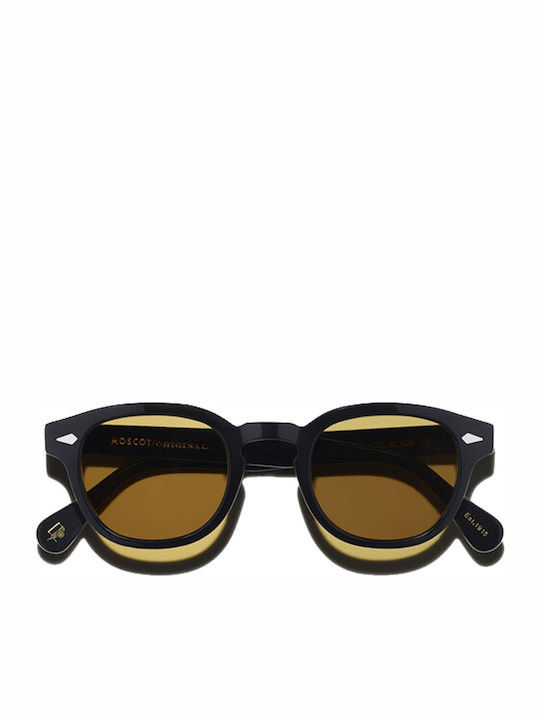 Moscot Lemtosh Sunglasses with Black Plastic Frame and Yellow Lens