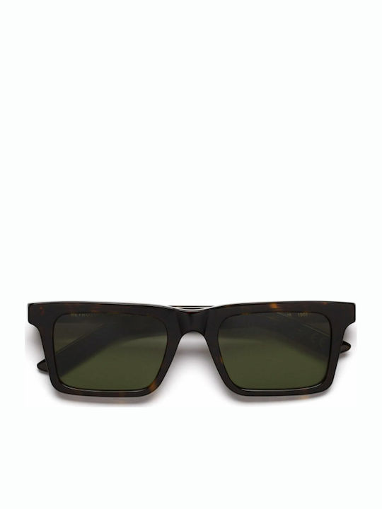 Retrosuperfuture 1968 Unisex Sunglasses with Brown Tartaruga Plastic Frame and Green Lens