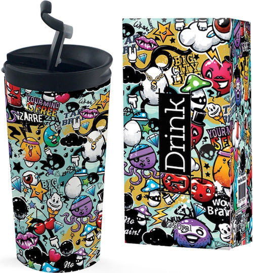 Total Gift Urban Becher Metallisch mit Deckel Mehrfarbig 350ml ID0216