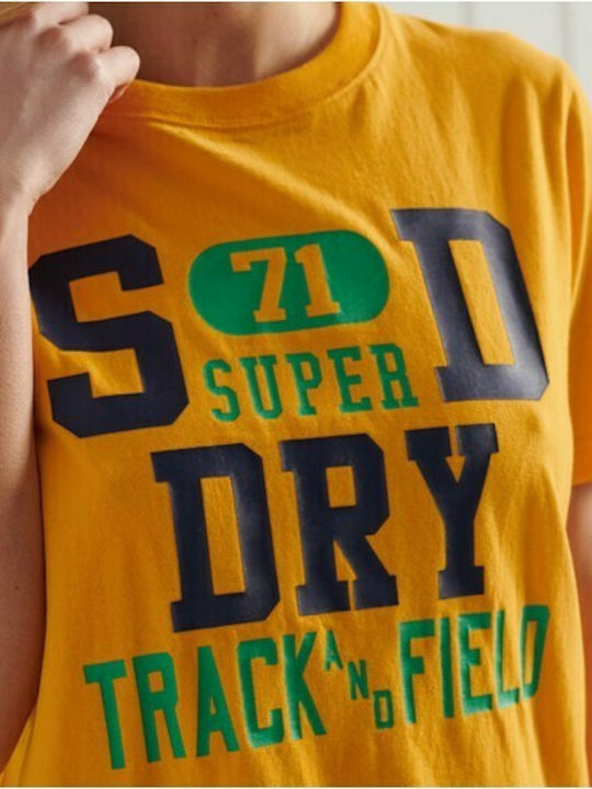 Superdry Collegiate Athletic Union Γυναικείο T-shirt Κίτρινο