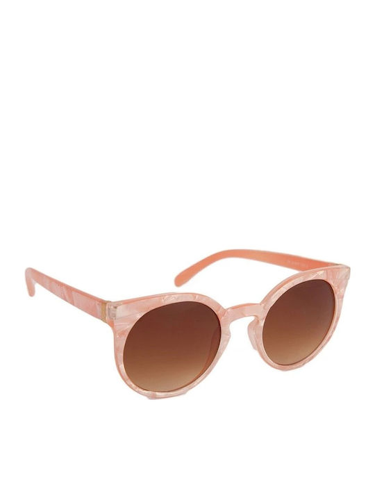 Charly Therapy Lady In Satin Women's Sunglasses with Pink Plastic Frame and Brown Lens LIS10