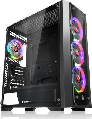 Raijintek Ponos TG4 Gaming Midi Tower Computer Case with Side Window Black