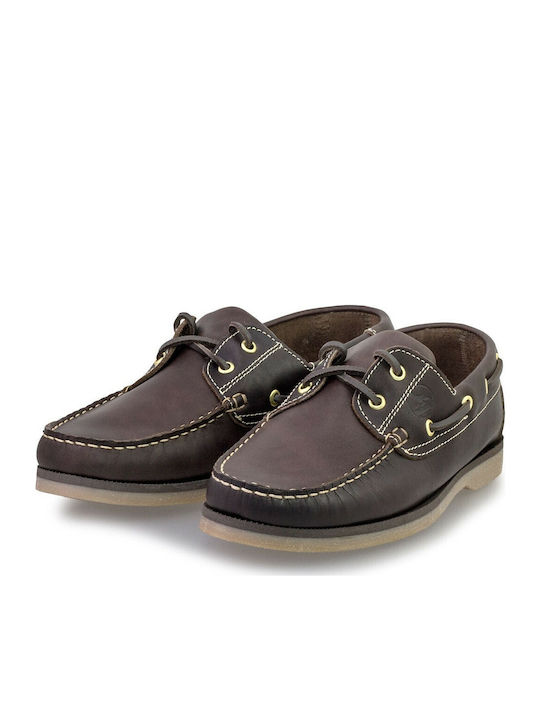 Men's Leather Boat Shoes Brown