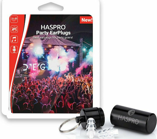 Haspro Party Ωτοασπίδες Σιλικόνης σε Διάφανο Χρώμα EPUH1910 2τμχ