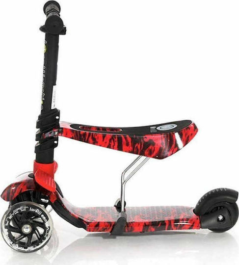 Lorelli Kids Scooter Foldable Smart Plus 2021 3-Wheel with Seat for 3+ Years Red