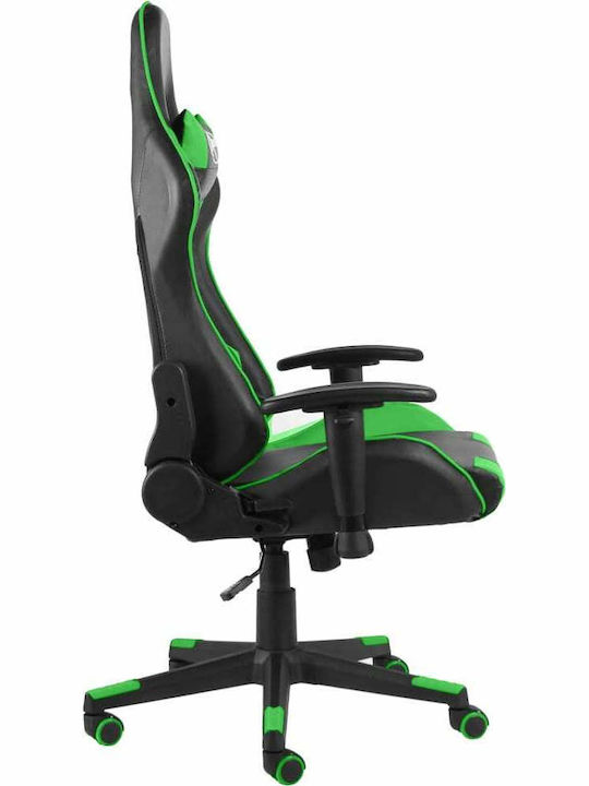 vidaXL 20493 Καρέκλα Gaming Δερματίνης με Ρυθμιζόμενα Μπράτσα Πράσινη