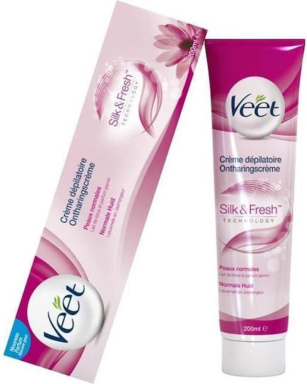 Veet Hair Removal Body Cream Silk & Fresh Suitable for Normal Skin with Γάλα Λωτού & Γιασεμί 200ml
