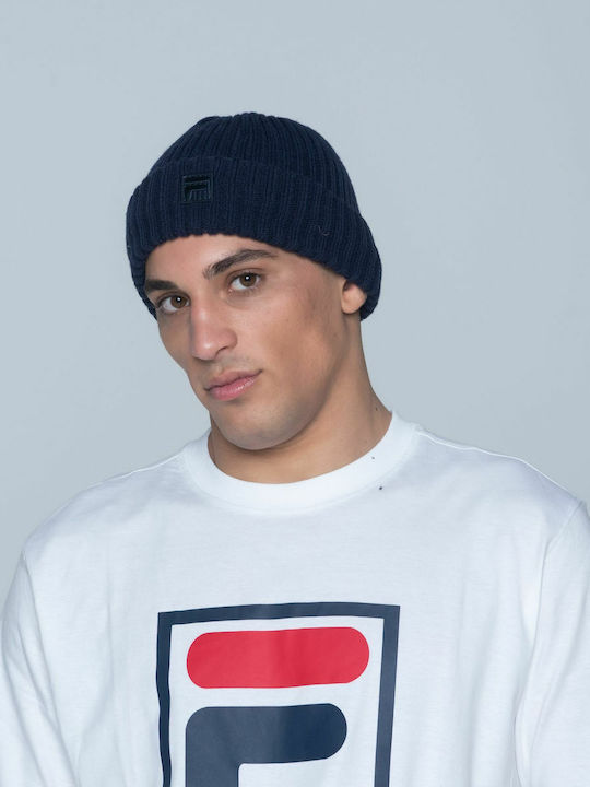Beanie Ανδρικός Σκούφος με Rib Πλέξη σε Navy Μπλε χρώμα