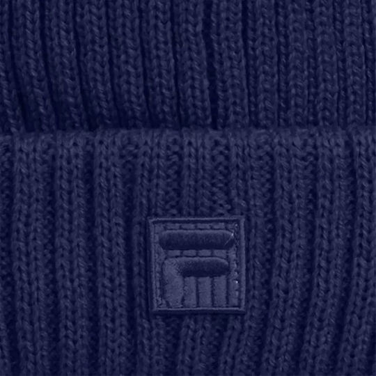 Beanie Ανδρικός Σκούφος με Rib Πλέξη σε Navy Μπλε χρώμα