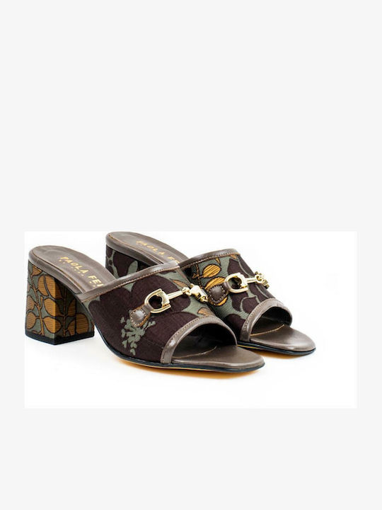 Mules με Χοντρό Ψηλό Τακούνι Tender/Giselle Taupe