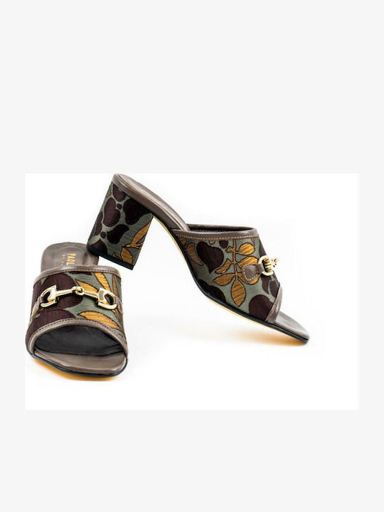 Mules με Χοντρό Ψηλό Τακούνι Tender/Giselle Taupe