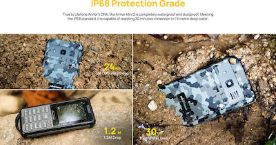 Ulefone Armor Mini 2 Dual SIM Ανθεκτικό Κινητό με Κουμπιά (Αγγλικό Μενού) Dark Gray