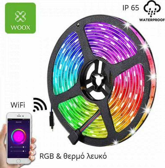 Woox Waterproof Smart LED Strip Wi-Fi 12V RGBW Light 5m Type SMD5050 with Power Supply & WiFi Controller