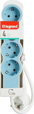 Legrand 4-Outlet Power Strip 1.5m Blue