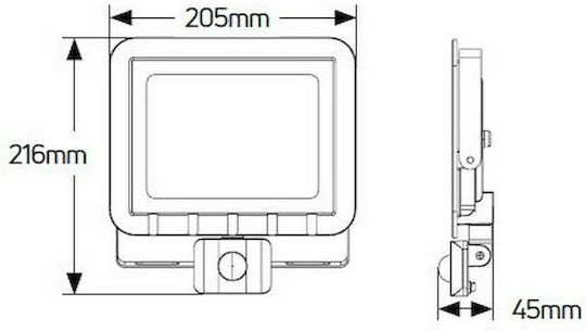 Geyer Waterproof LED Floodlight 50W Cold White 6500K with Motion Sensor IP65