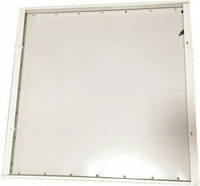 Eurolamp Πλαίσιο για Φωτιστικά Εξωτερικό Panel LED 60x60 Νίκελ Ματ σε Λευκό Χρώμα 145-56196