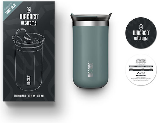Wacaco Octaroma Lungo Travel Mug Чаша Термос Неръждаема стомана Без BPA 300мл Cadet Blue с Мундщук