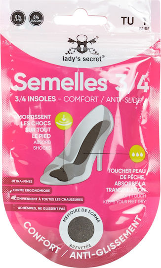 Lady's Secret Talpă Antiderapantă No Crash 560 Neagră Tălpi Anatomice pentru Femei 2 Bucăți