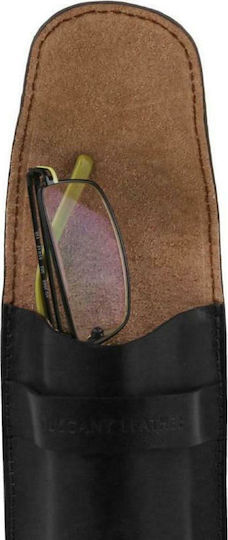 Tuscany Leather Eyeglass Case & Mobile Small Size in Black color