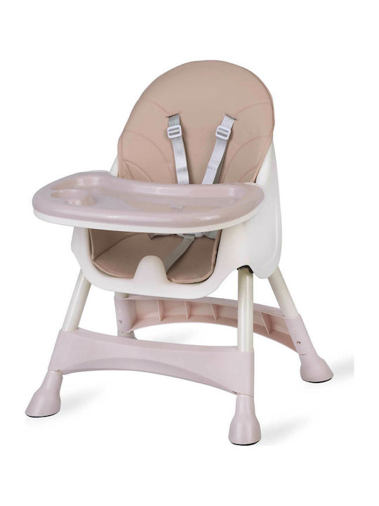 Ricokids Milo Klappbarer Baby Hochstuhl 3 in 1 mit Höhenverstellbar Rosa