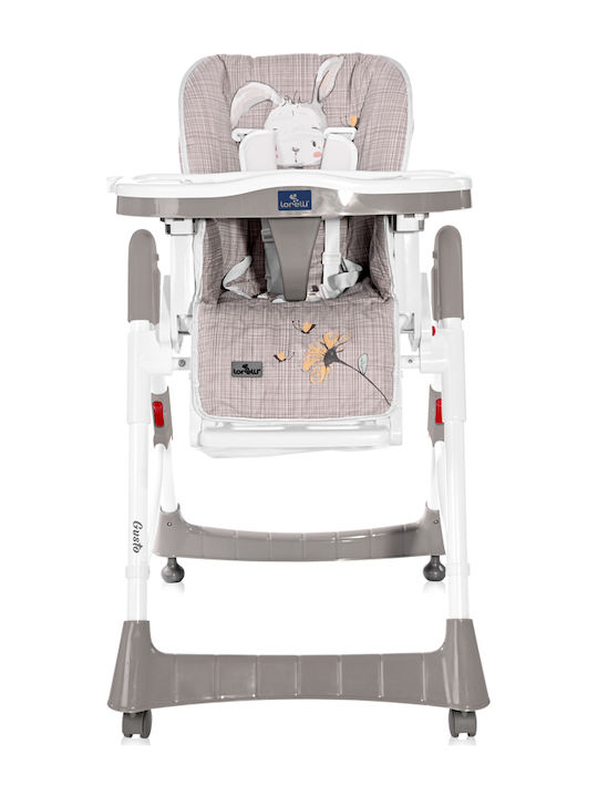 Lorelli Gusto Foldable Highchair with Metal Frame & Fabric Seat Beige Daisy