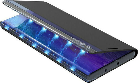 Hurtel Sleep Case Book Synthetic Leather Black (Galaxy A72)