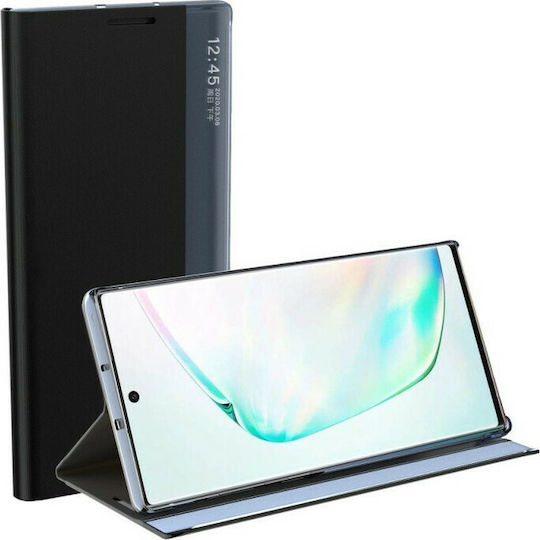 Hurtel Sleep Case Book Synthetic Leather Black (Galaxy A72)