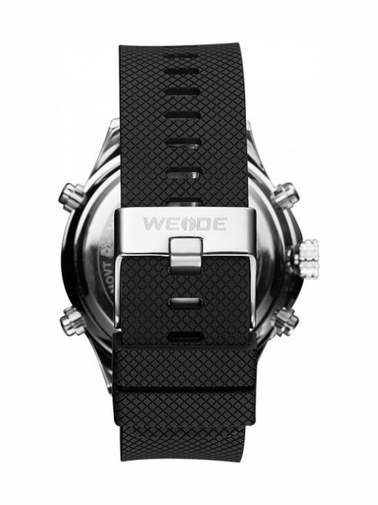 Weide Men's Watch Battery with Black Rubber Strap