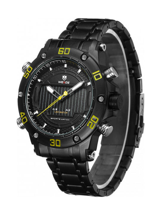 Weide Watch Battery with Black Metal Bracelet