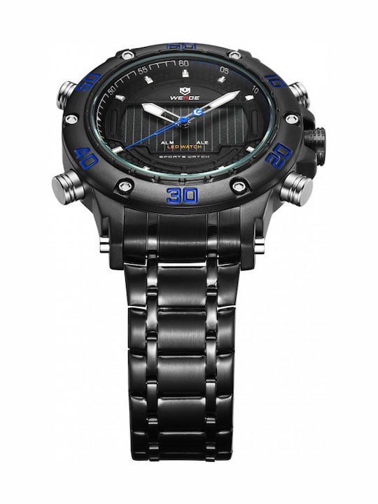 Weide Men's Watch 48mm Battery with Black Metal Bracelet