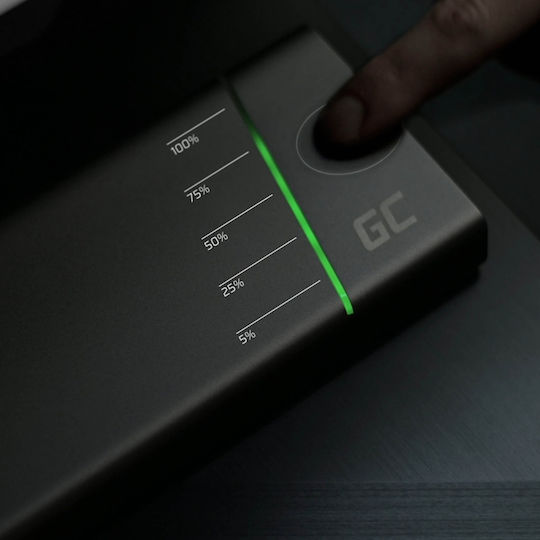 Green Cell PBGC04 Power Bank 26800mAh 128W με 2 Θύρες USB-A και 2 Θύρες USB-C Quick Charge 3.0 / Power Delivery Μαύρο