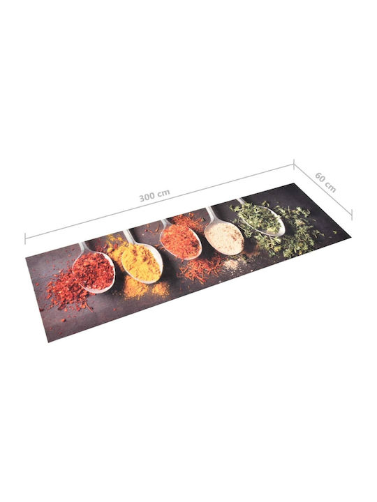 vidaXL Spoons Kitchen Mat Runner with Anti-slip Underlay Multicolour 60x300εκ.