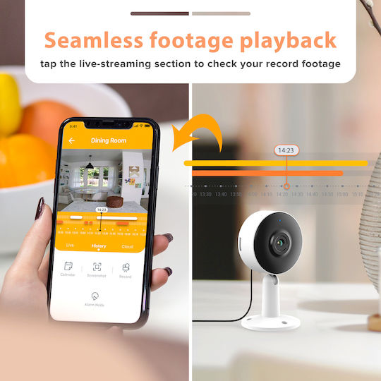 Laxihub M4-TY IP Камера за наблюдение Wi-Fi Full HD 1080p с Двупосочна Комуникация и Обектив 3.6мм
