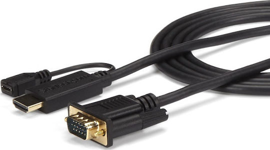 StarTech HDMI-Kabel männlich - VGA männlich / Micro-USB-Stecker 2m Schwarz