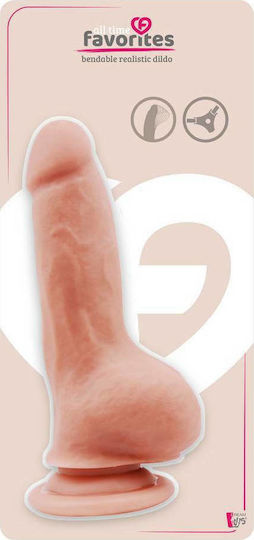 Dream Toys All Time Favorites Bendable Dildo Glass Dildo with Balls and Suction Cup Flesh 18cm