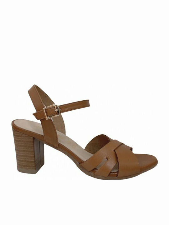Din piele Sandale Tabac maro