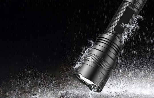 Superfire Rechargeable Flashlight LED IP46 with Maximum Brightness 1200lm Black