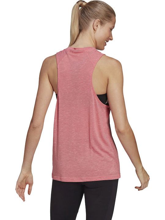 Adidas Winners Damen Sportlich Bluse Ärmellos Rosa