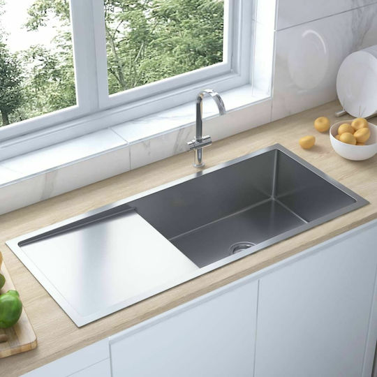 vidaXL Ένθετος Inox Brushed Μ100xΠ44cm vidaXL Ένθετος Inox Brushed Μ100xΠ44cm