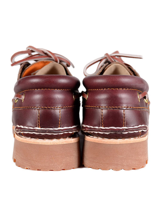 Δερμάτινα Ανδρικά Boat Shoes σε Μπορντό Χρώμα