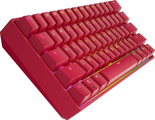 HK Gaming GK61 Gaming Mechanical Keyboard 60% with Gateron Black switches and RGB lighting (English US) Red
