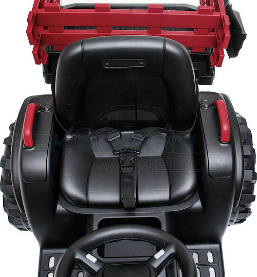 Tractor pentru copii Electric cu remorcă 12 volți Burgundy
